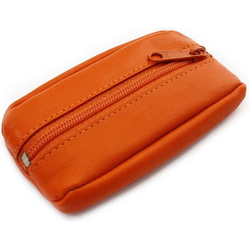 Arwel Kožená kľúčenka so zipsovým vreckom | oranžová 619-2418-84 NAP 66600173