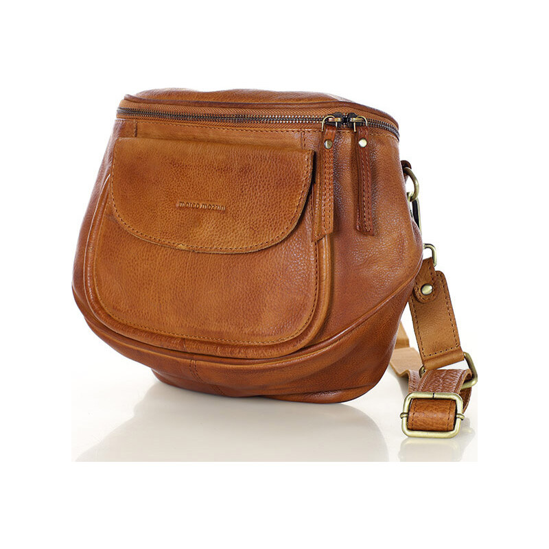 MARCO MAZZINI camel crossbody kabelka so širokým popruhom (vs103b) 52671885