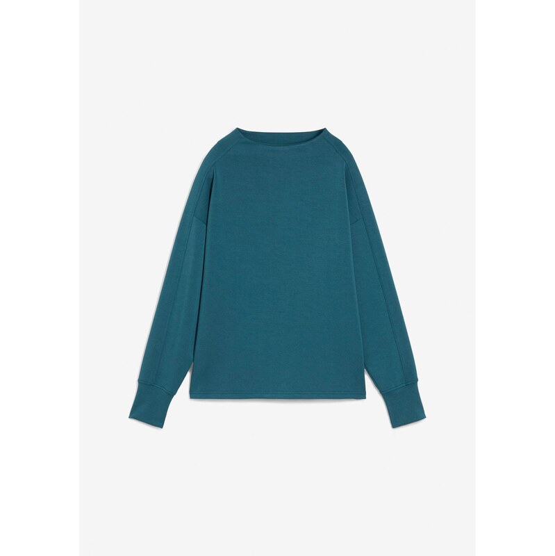 bonprix Mikina oversize z mäkkého scuba materiálu, farba modrá 66600538