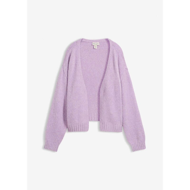 bonprix Oversize-pletený sveter, skrátený, farba fialová 66600559