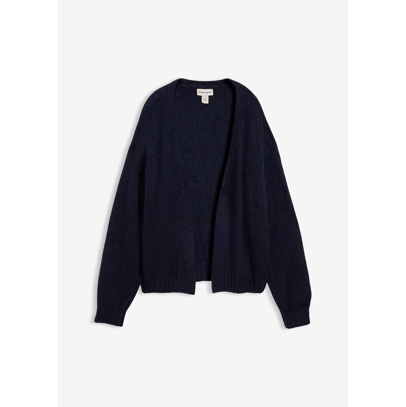 bonprix Oversize-pletený sveter, skrátený, farba modrá 66600560