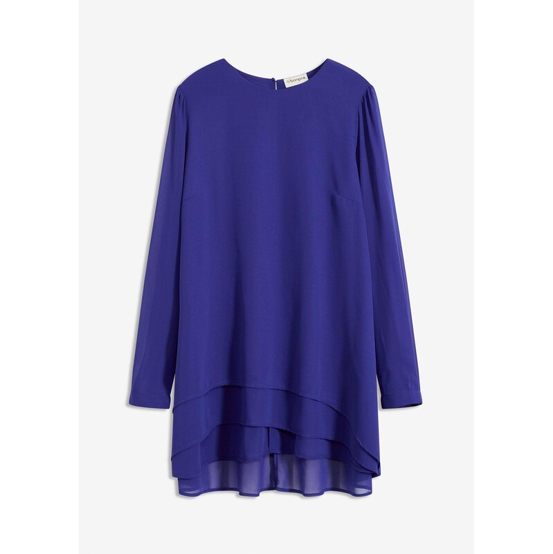 bonprix Dlhá tunika, vzadu dlhší strih, farba modrá 66600714