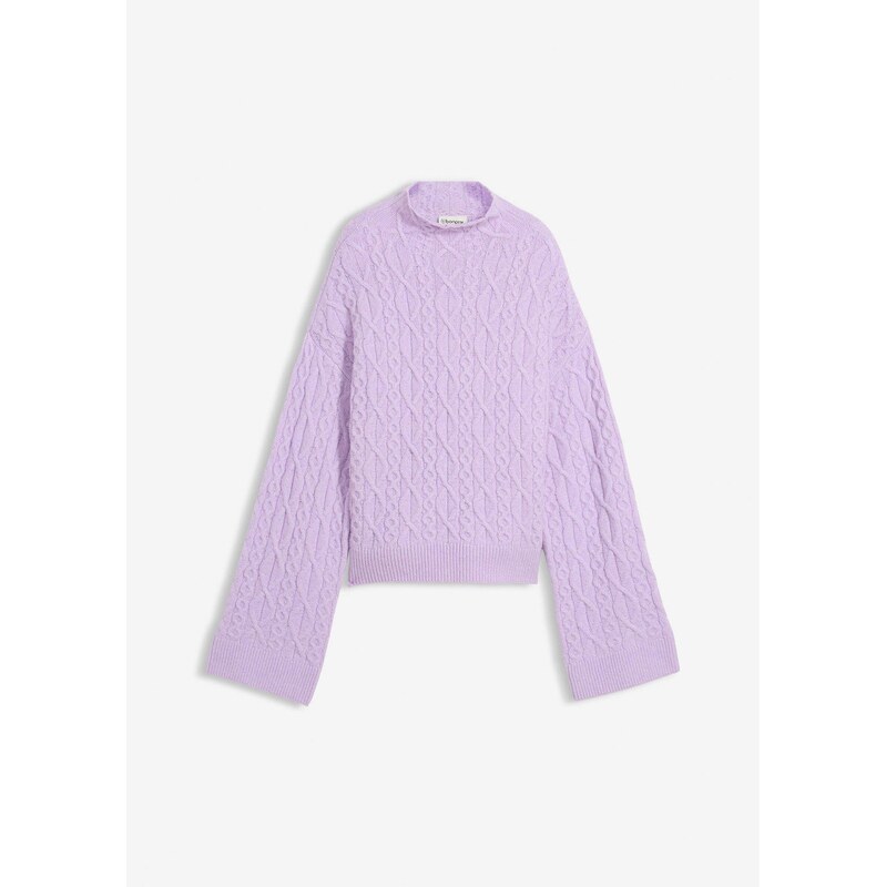 bonprix Pulóver s osmičkovým vzorom, farba fialová 66600710