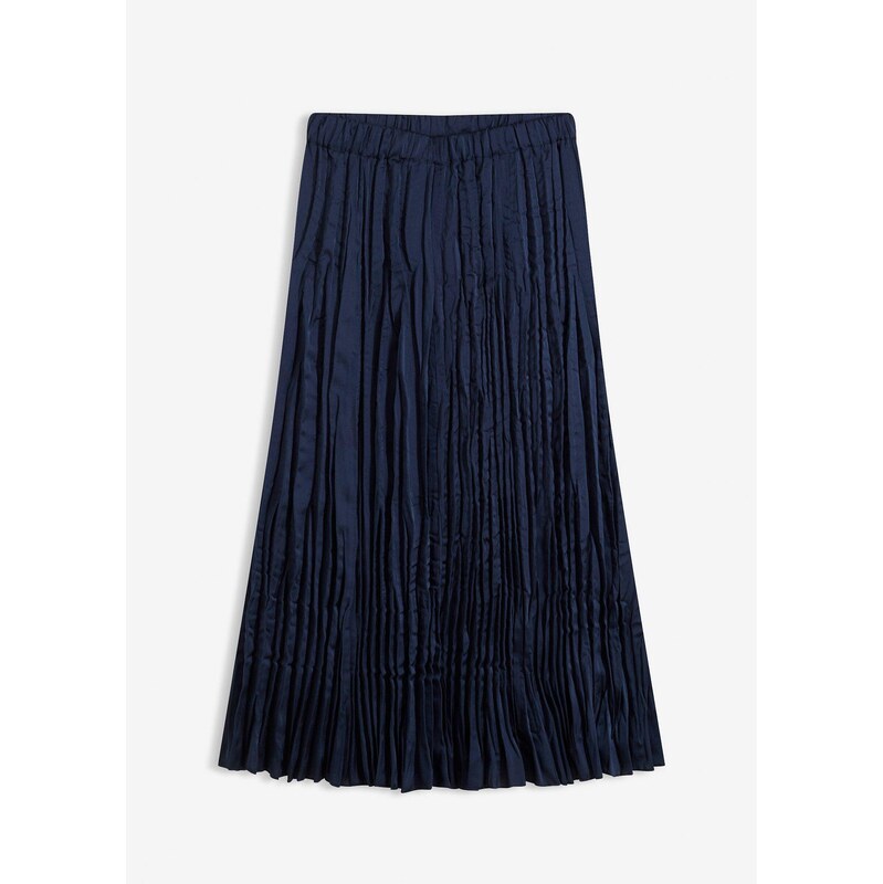bonprix Pokrčená saténová sukňa, farba modrá 66600725