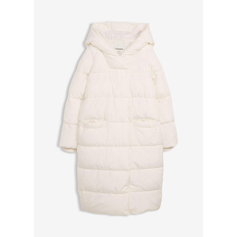 bonprix Prešívaný kabát oversize, farba biela 66600732