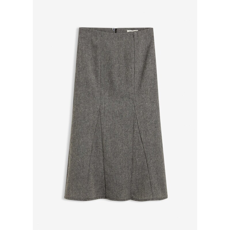 bonprix Maxi sukňa v tvídovom vzhľade, farba čierna 66600747