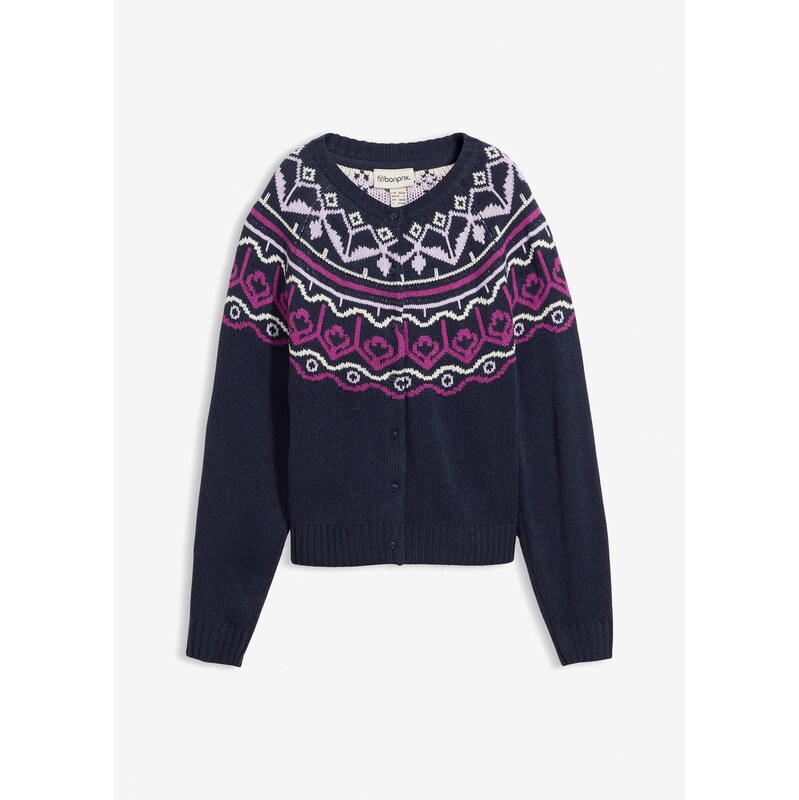 bonprix nórsky pletený sveter, farba modrá 66600752