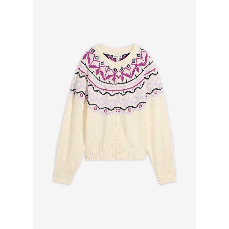 bonprix nórsky pletený sveter, farba biela 66600751