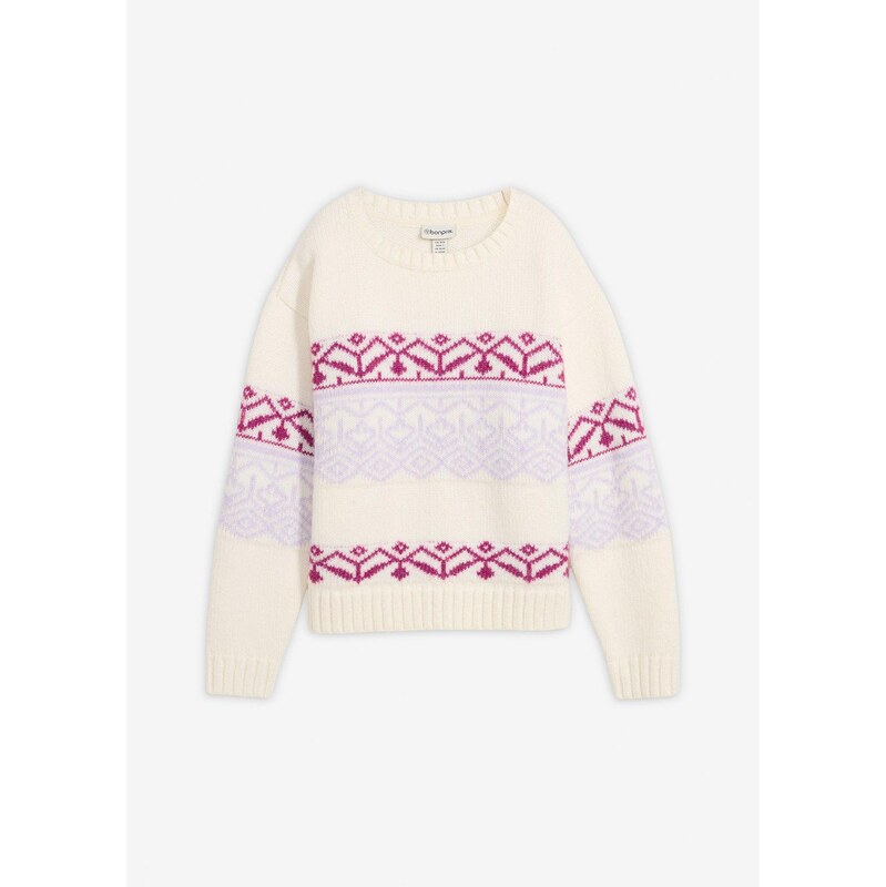 bonprix Nórsky pulóver, farba biela 66600858