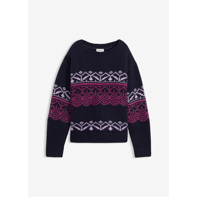 bonprix Nórsky pulóver, farba modrá 66600859