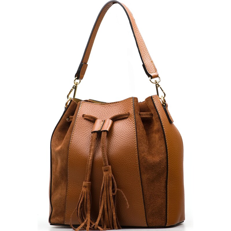 Blaire Kožená kabelka Grazia koňakovo hnedá 66600893