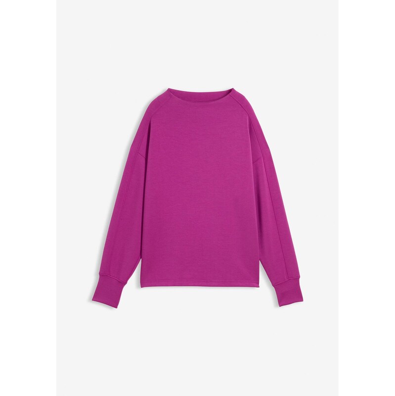 bonprix Mikina oversize z mäkkého scuba materiálu, farba fialová 66600875