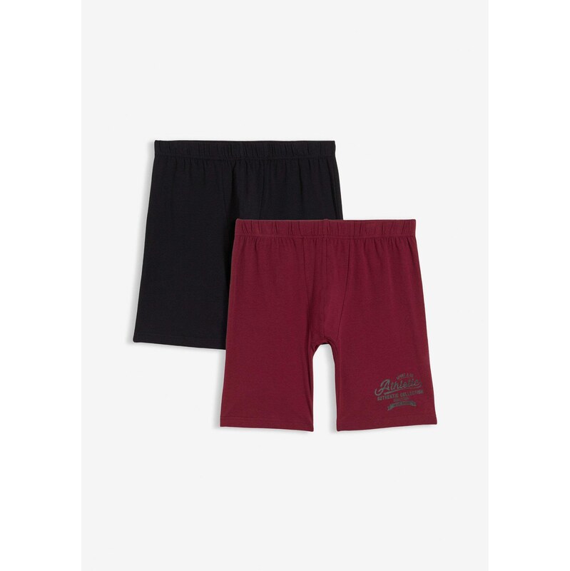 bonprix Dlhé boxerky, široké, s bavlnou (3 ks), farba červená 66600910