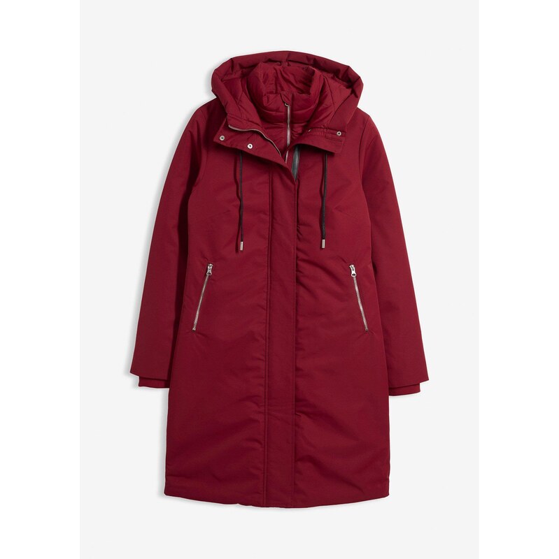 bonprix Outdoorový kabát, odpudzuje vodu, 2v1 vzhľad, farba červená 66600901