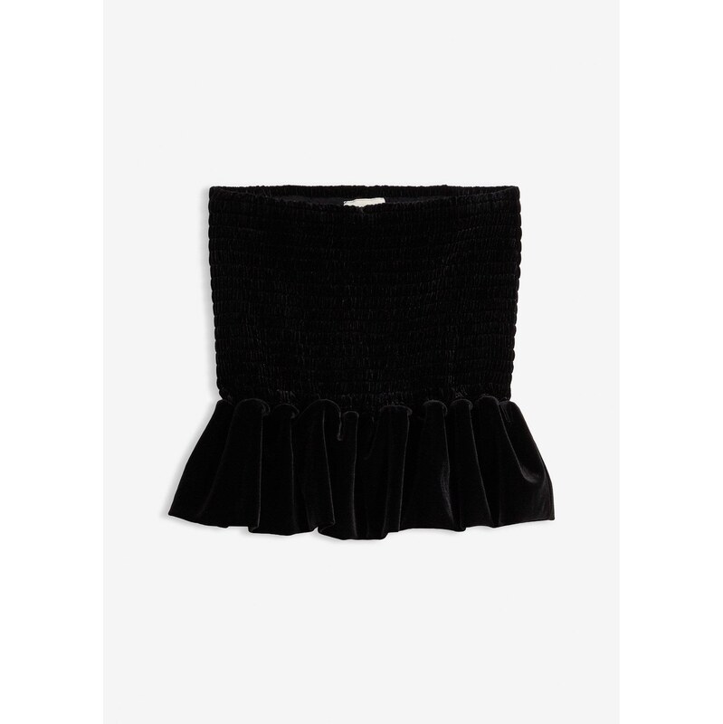 bonprix Balónová sukňa z mäkkého zamatu, farba čierna 66600915