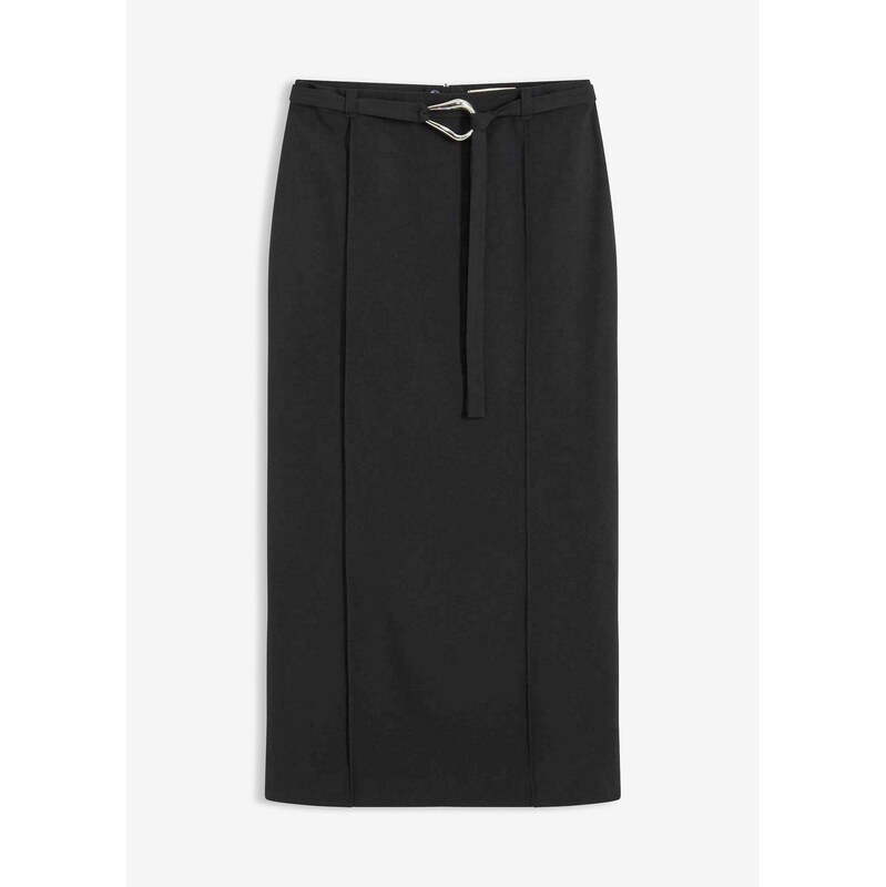 bonprix Midi sukňa z viskózového mixu, farba čierna 66600902