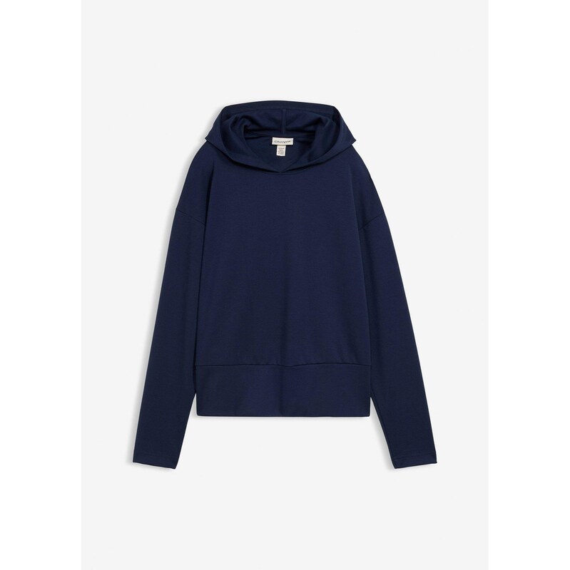 bonprix Mikina s kapucňou z pohodlného Punto di Roma, farba modrá 66600935