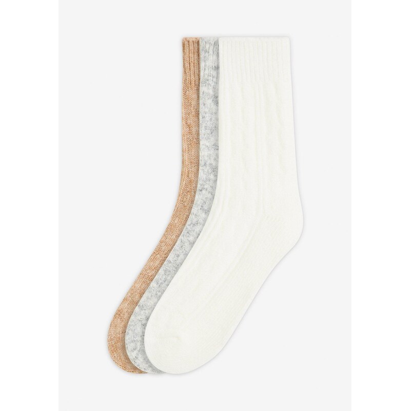 bonprix Ponožky s osmičkovým vzorom (3 ks v balení), farba šedá 66600939