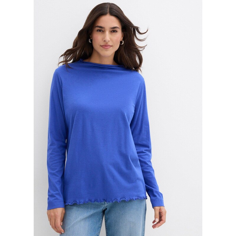 bonprix Tričko s dlhým rukávom, farba modrá 66600537