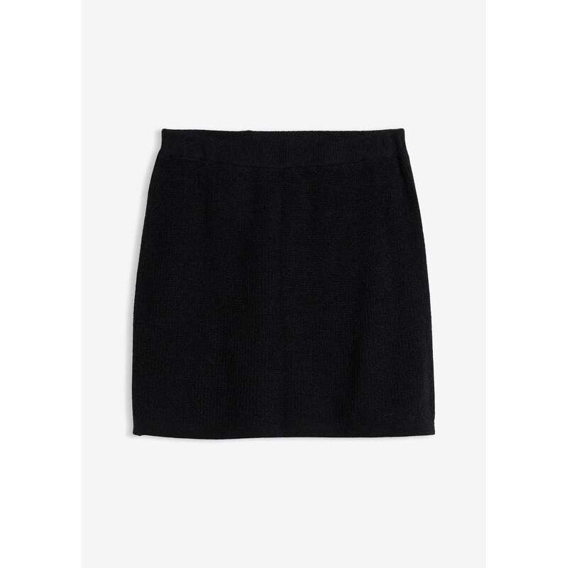 bonprix Pletená sukňa, krátka, farba čierna 66600958