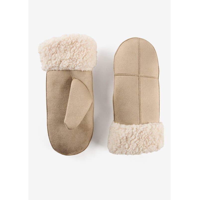 bonprix Palčiaky/bezprstové rukavice, farba béžová 66600990