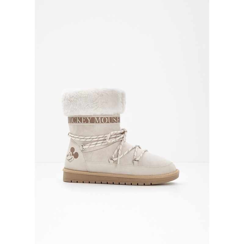 bonprix Šnurovacie čižmy Disney Mickey Mouse, farba béžová 66601025