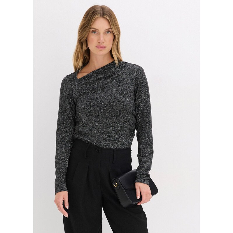 bonprix Tričko s dlhým rukávom, farba čierna 66600798