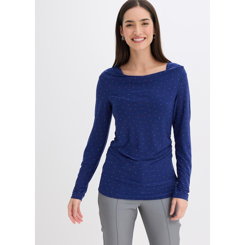 bonprix Tričko s dlhým rukávom, farba modrá 66600800