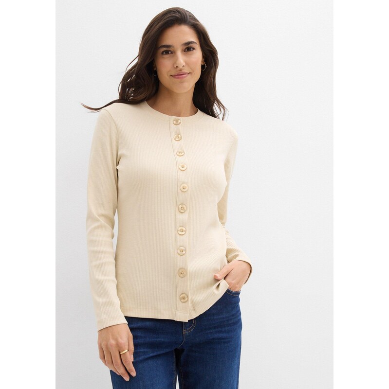 bonprix Tričko s dlhým rukávom, z jemného viskózového mixu, farba 66616494