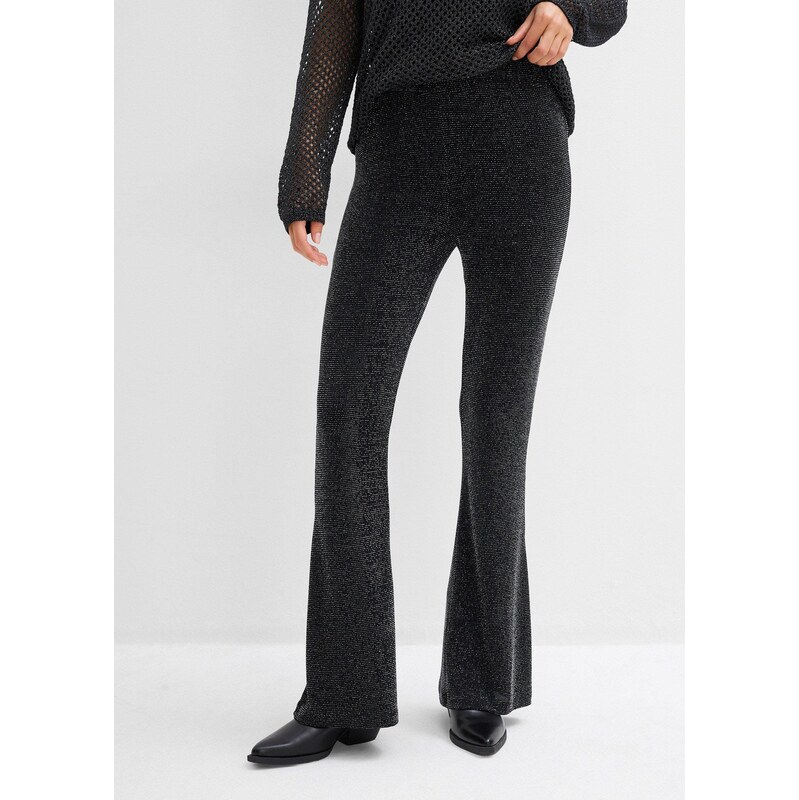 bonprix Rozšírené legíny s leskom, farba čierna 66601015