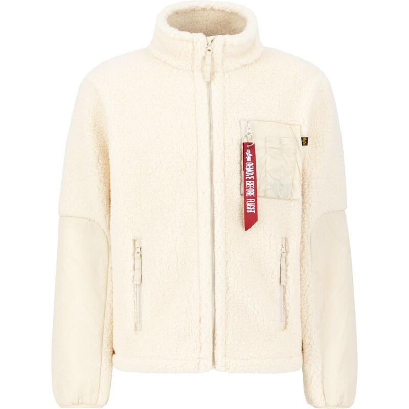 ALPHA INDUSTRIES Prechodná bunda Sherpa Zip béžová / červená 66608664