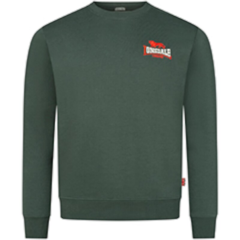 LONSDALE Mikina Lympstone tmavozelená / červená / biela 66621801