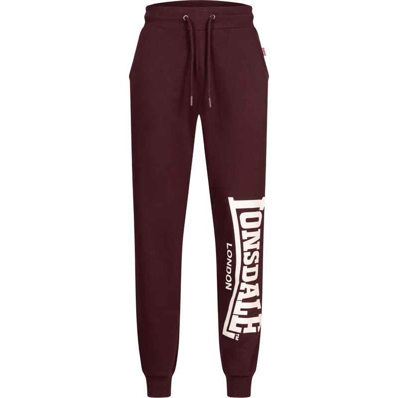 LONSDALE Nohavice vínovo červená / biela 66608709