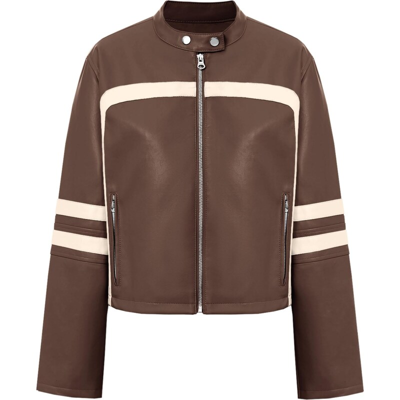 Imily Bela Prechodná bunda svetlobéžová / hnedá 66608753