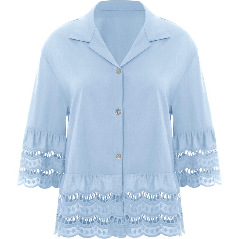 Imily Bela Blúzka svetlomodrá 66608773