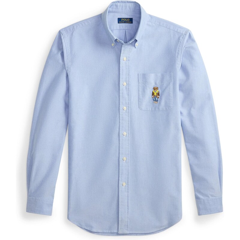 Polo Ralph Lauren Košeľa CLASSIC svetlomodrá / hnedá / brokátová / 66609006