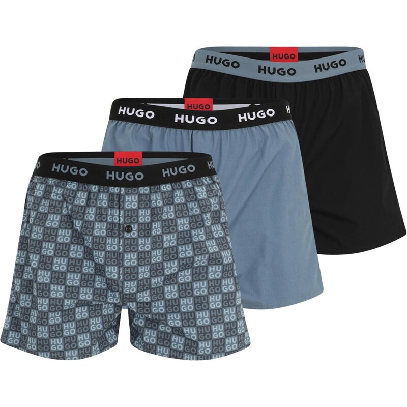 HUGO Boxerky námornícka modrá / kráľovská modrá / čierna / biela 65268125