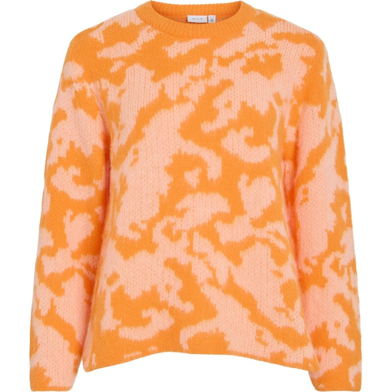 VILA Sveter VIMATTA béžová / oranžová 66609124