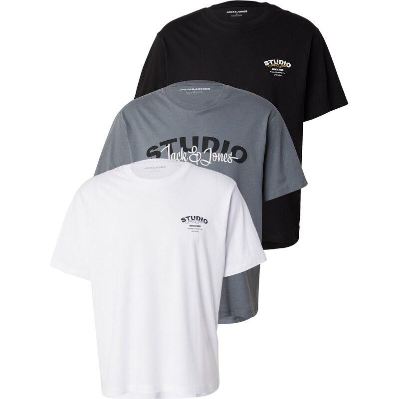 JACK & JONES Tričko JJYUKI sivá / čierna / biela 66609170