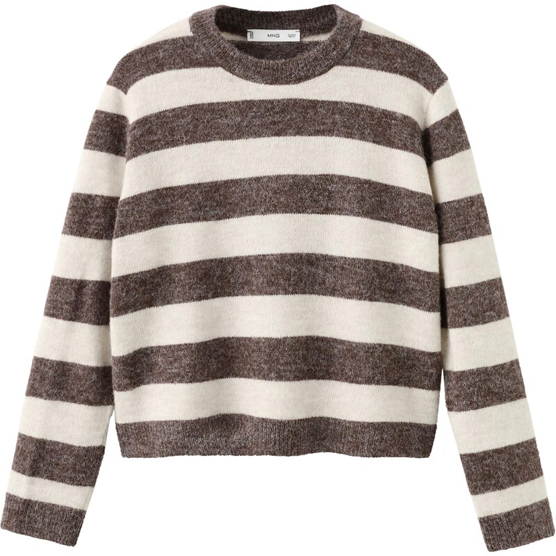 MANGO Sveter ARBOL hnedá melírovaná / prírodná biela 66609150