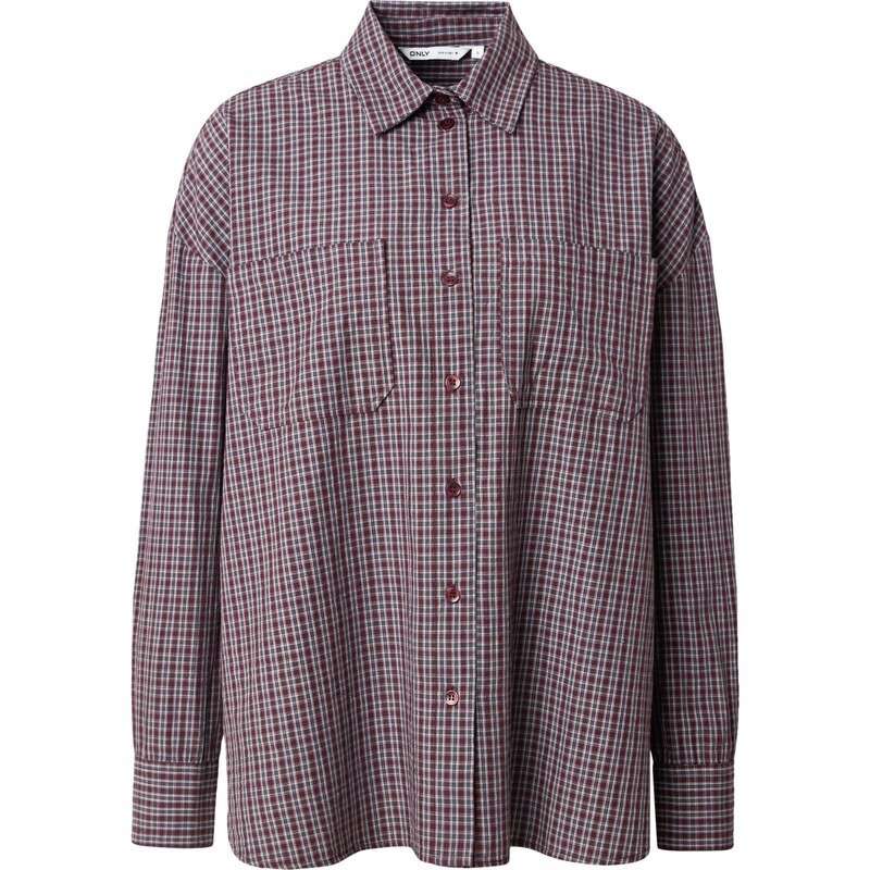 ONLY Blúzka sivá / vínovo červená / biela 66609277