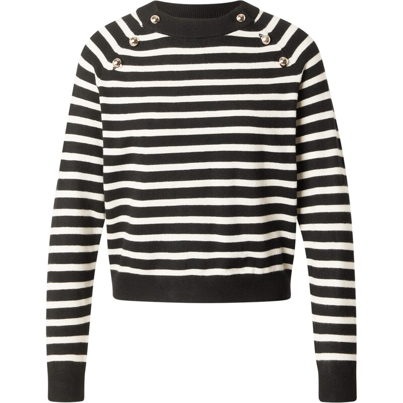 VERO MODA Sveter VMHAPPY čierna / biela 66609315