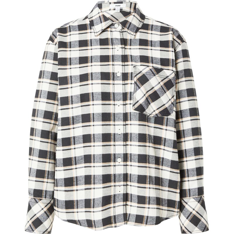 Mavi Blúzka tmavohnedá / horčicová / biela 66609493