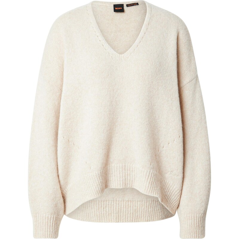 BOSS Sveter Fondyssa béžová 66609513