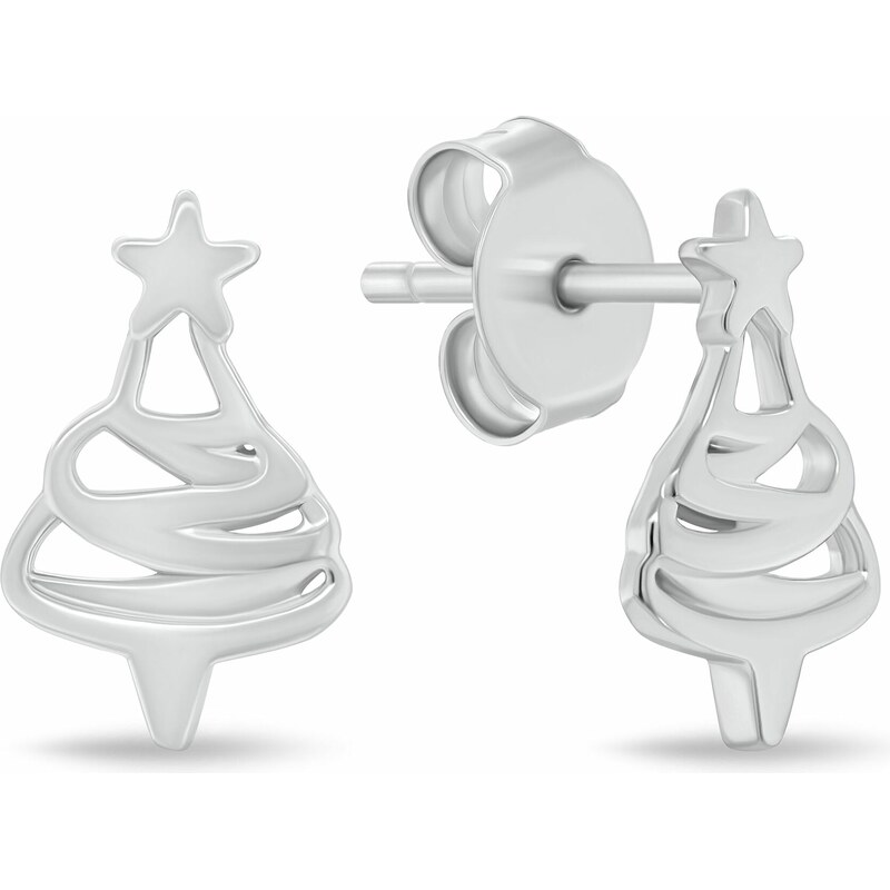 Brilio Silver Vianočné strieborné náušnice Stromček EA1244W 66609590