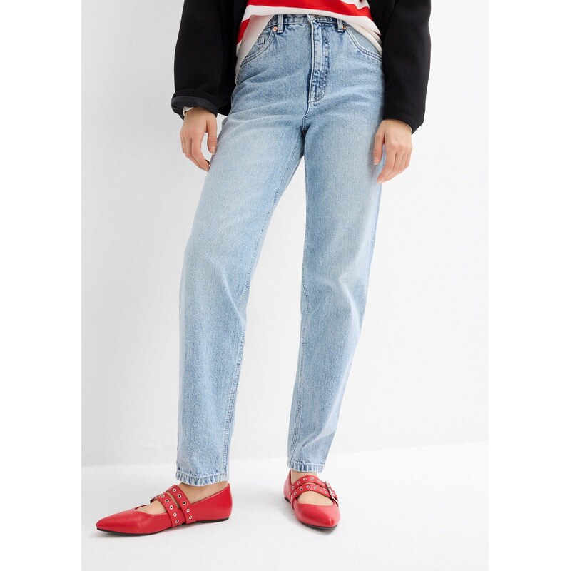 bonprix Mom-džínsy, High Waist, cropped, farba modrá 62741353