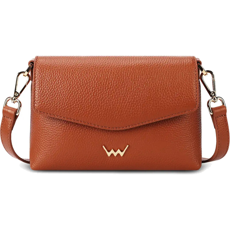 Vuch Dámska kožená crossbody kabelka Leyra Brown 66578564