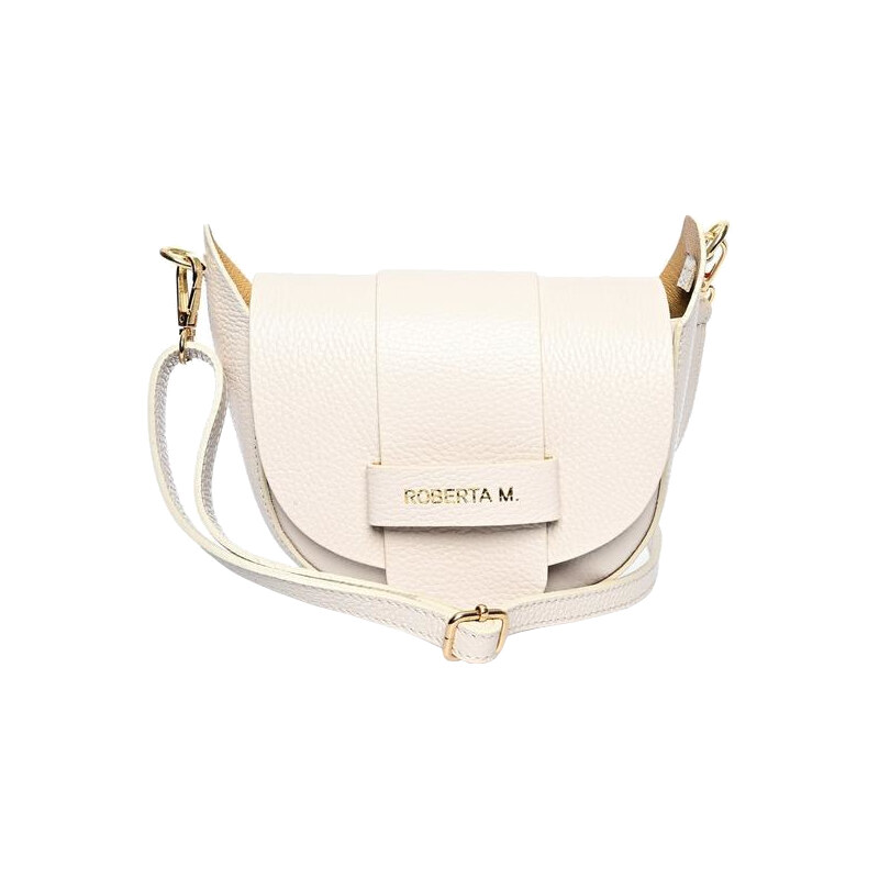 Roberta M Dámska kožená crossbody kabelka 1870T Beige 66580587
