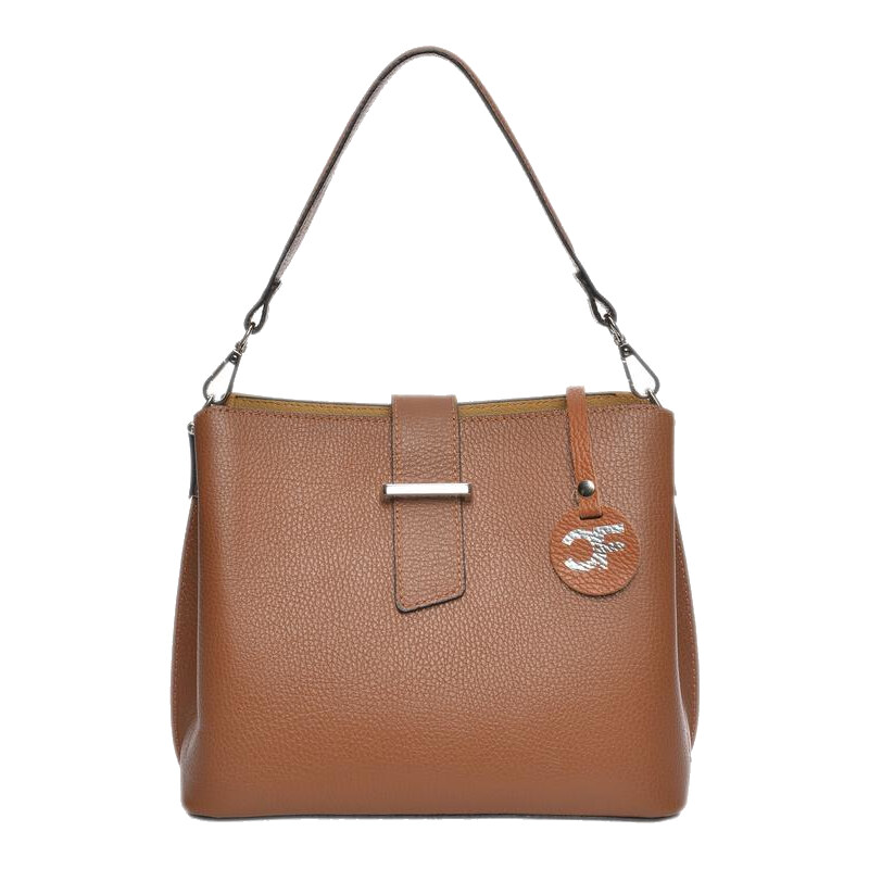 Carla Ferreri Dámska kožená kabelka CF1946 Cognac 66580726