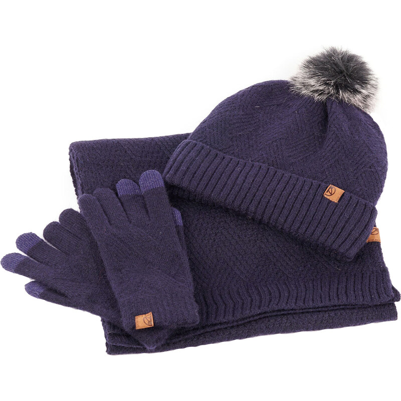 Pepe Moll Dámska sada - čiapka, šál a rukavice 252852 Navy 66590943